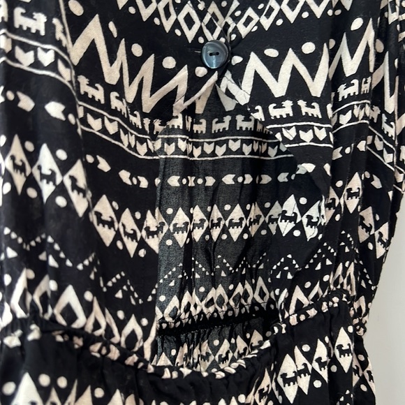 Patrons of Peace Smocked Waist Mini/Midi Dress Medium - Picture 5 of 12